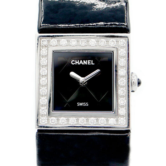 Battery replacement CHANEL Chanel Matrasse H0500 Genuine diamond diamond bezel black black SS Stainless steel genuine belt genuine buckle Ladies quartz [6 months warranty] [Watch] [used]