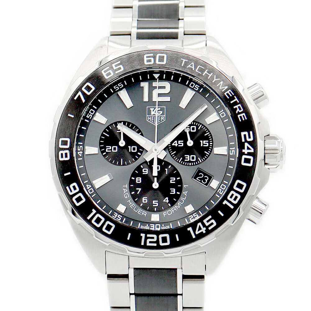 Battery replacement TAG HEUER Tag Hoier Formula 1 Chronograph CAZ111 BA0878 200m Waterproof Date Gray Black Black SS Stainless Cylamic Men's Quartz Formula 1 [6 months warranty] [Watch] [Used]