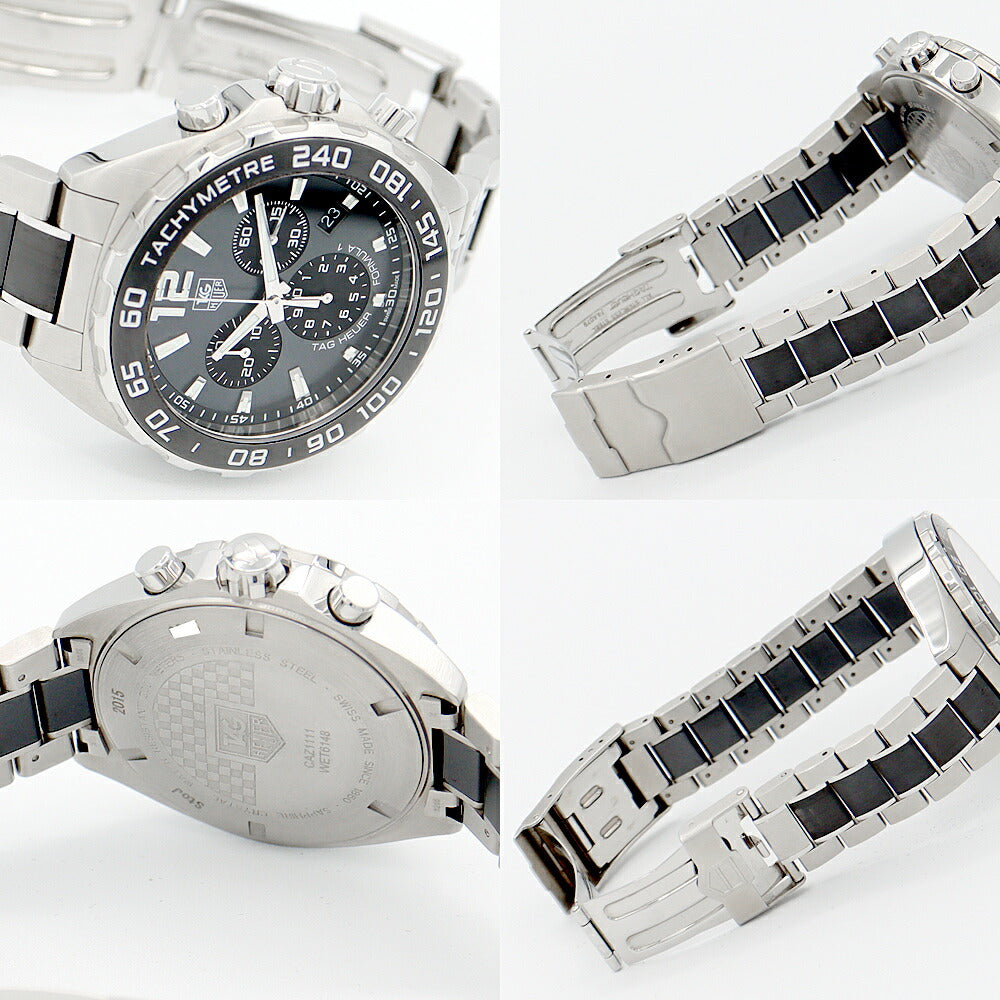 Battery replacement TAG HEUER Tag Hoier Formula 1 Chronograph CAZ111 BA0878 200m Waterproof Date Gray Black Black SS Stainless Cylamic Men's Quartz Formula 1 [6 months warranty] [Watch] [Used]