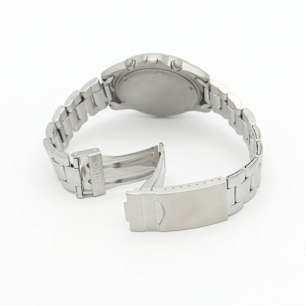 電池交換済 SEIKO セイコー クロノグラフ 7T92-0DX0 デイト 100m防水 黒 ブラック SS ステンレス メンズ クォーツ【6ヶ月保証】【腕時計】【中古】