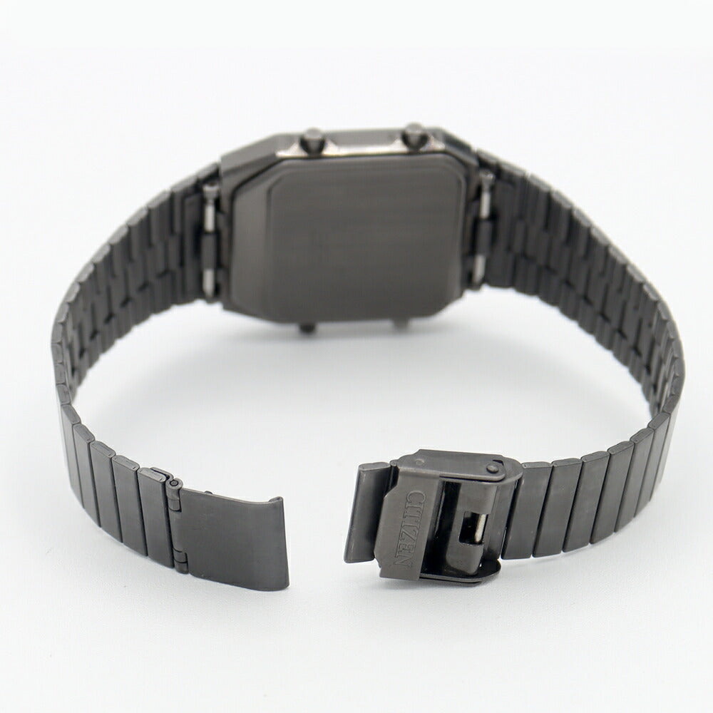 電池交換済 CITIZEN シチズン アナデジテンプ クロノグラフ 8989-S041007 黒 ブラック SS ステンレス メンズ レディース ボーイズ デジアナ アナログ デジタル クオーツ【6ヶ月保証】【腕時計】【中古】