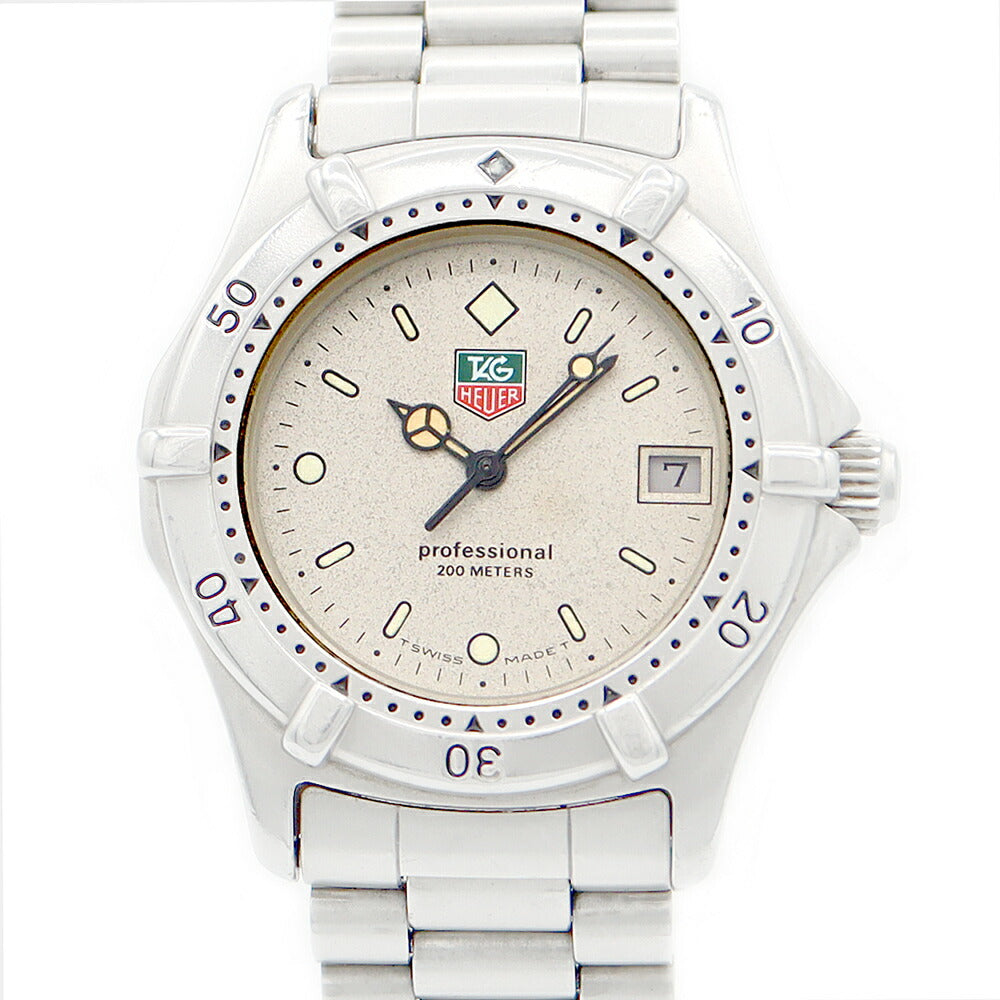 電池交換済 TAG Heuer タグホイヤー 2000シリーズ プロフェッショナル 962.213-2 200m防水 デイト グレー SS ステンレス メンズ【6ヶ月保証】【腕時計】【中古】