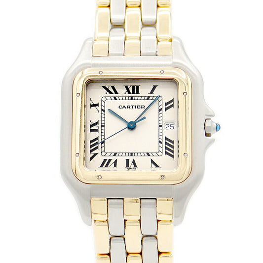 Cartier Cartier Cartier Cartier Pan Tail LM 3 Low Date White Ivory White K18YG Yellow Gold SS Stainless Combination Men's Quartz [6 months warranty] [Watch] [Used]