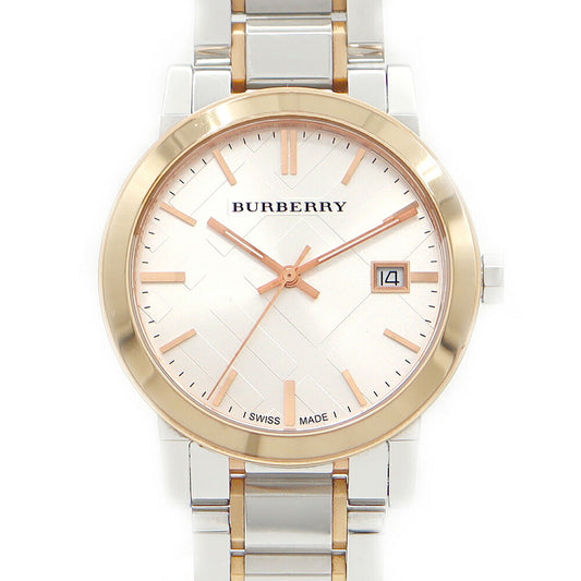Battery replacement BURBERRY Burberry BU9006 Date Silver PG Pink Gold SS Stainless Combination Men's Quartz [6 months warranty] [Watch] [Used]
