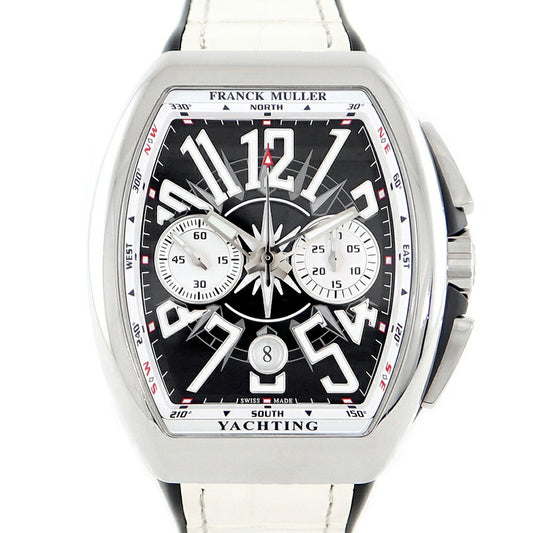Domestic genuine full -time internal point inspection Franck Muller Frank Muller Vanguard V45CCDTJ Chronograph Date Black White White White White White SS Stainless Steel Genuine Belt Genuine Back Men Automatic Wind [6 months Warranty] [Used]