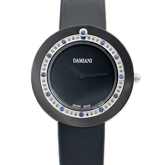 Battery replacement DAMIANI Damiani Bell Epock BCLSSB37 30014567 Sapphire bezel black black ceramic genuine rubber belt genuine bleeding ladies quartz [6 months warranty] [Watch] [used]