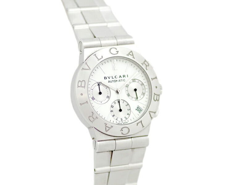 BVLGARI Bulgari Diagano Sports CH35S Chronograph White White White White SS Stainless Steel Men's Automatic Wind [Self -Warranty] [Watch] [Used]