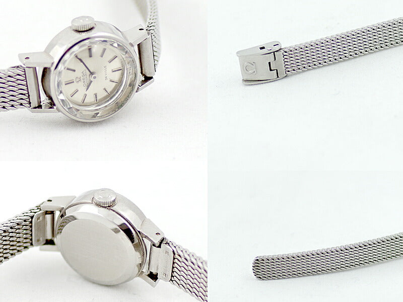 希少品 OMEGA オメガ DeVille デビル 551.038 Cal.661 24石 カットガラス シルバー 文字盤 SS ステンレス レディース デヴィル 自動巻き アンティーク ヴィンテージ【腕時計】【中古】