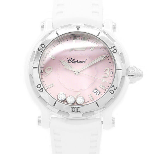Battery replacement CHOPARD Chopal Happy Sports 28/8507 300 Limited Date Genuine Diamond Moving 3P Diamond Pink Ceramic SS Stainless Steel Genuine Belt Genuine Belt Men Ladies Unisex Quartz [6 months warranty] [Used]