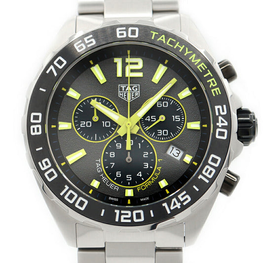 電池交換済 TAG Heuer タグホイヤー フォーミュラ1 クロノグラフ CAZ101AG BA0842 デイト 200m防水 グレー SS ステンレス メンズ クォーツ【6ヶ月保証】【腕時計】【中古】