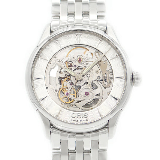Internal point inspection ORIS Oris Artrie skeleton 7591-01 Silver SS Stainless Men Automatic winding [6 months warranty] [Watch] [Used]