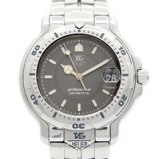 電池交換済 TAG Heuer タグホイヤー 6000シリーズ プロフェッショナル WH1112 200m防水 グレー SS ステンレス メンズ クォーツ【6ヶ月保証】【腕時計】【中古】