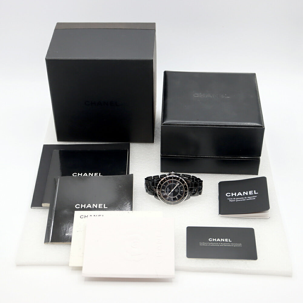 内部点検済 CHANEL シャネル J12 GMT H2012 42mm 100ｍ防水 デイト 黒 ブラック SS ステンレス セラミック メンズ 自動巻き【6ヶ月保証】【腕時計】【中古】