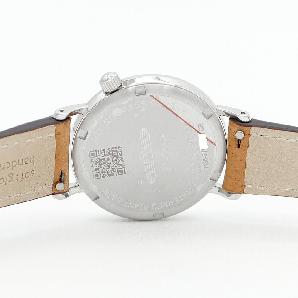 Battery replacement Zeppelin Zeppelin LZ120 ROME 7135-5N Date Small Second ivory SS Stainless Steel Genuine Belt Men's Quartz [6 months warranty] [Watch] [Used]