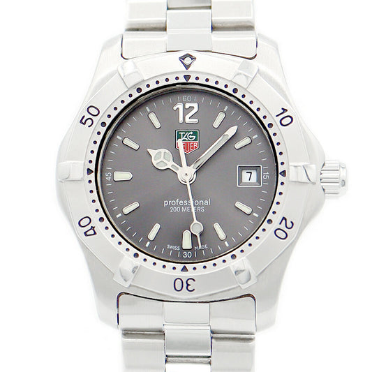 電池交換済 TAG Heuer タグホイヤー 2000シリーズ プロフェッショナル WK1315-1 200m防水 グレー SS ステンレス レディース クォーツ【6ヶ月保証】【腕時計】【中古】