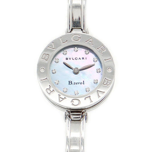 Battery replacement BVLGARI Bulgari B-ZERO1 Burgari BZ22S Genuine diamond 12P diamond blue blue shell SS Stainless Ladies Quartz Bangle Watch [6 months warranty] [Watch] [Used]