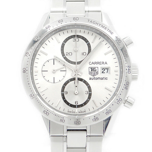 Inspection Tag Heuer Tag Heuer Tag Hoear Carrella Calibur 16 Chronograph CV2017 BA0794 Tachimeter Date Silver SS Stainless Men Automatic Wind [6 months warranty] [Watch] [Used]