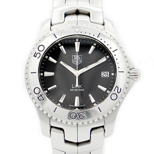 Battery replacement TAG HEUER Tag Hoislink WJ1110 Date 200m Waterproof Black Black SS Stainless Men Quartz [6 months warranty] [Watch] [Used]