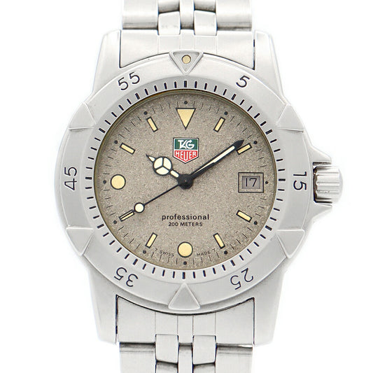 Battery replacement TAG HEUER Tag Hey Professional 959.713G-2 Date 200m Waterproof Gray SS Stainless Men Quartz [6 months warranty] [Watch] [Used]