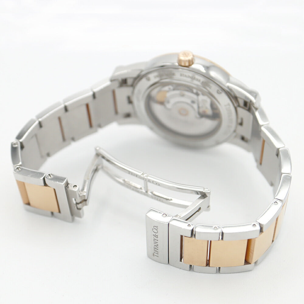 内部点検済 TIFFANY&Co. ティファニー アトラス ドーム Z1800.68.13A21A00A デイト SS ステンレス PG ピンクゴールド コンビ メンズ 自動巻き【6ヶ月保証】【腕時計】【中古】