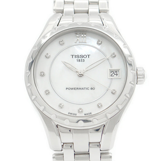 Internal point inspection Tissot Tissot Power Matic 80 T072.207.116.00 Date 50m Waterproof back skeleton 10P diamond genuine diamond white white white shell SS Stainless lady's automatic winding [6 months warranty] [Watch] [Used]