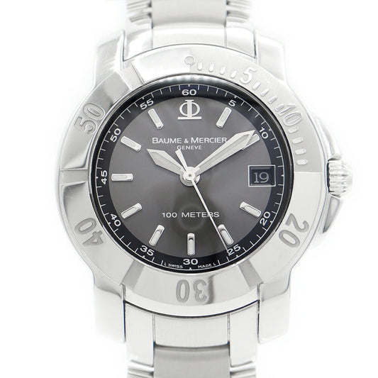 BAUME & MERCIER Baume & Mercier Capland 65420 M0A08388 Date 100m Waterproof Gray SS Stainless Ladies Quartz [6 months warranty] [Watch] [Used]