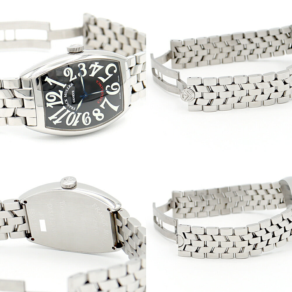 国内正規品 FRANCK MULLER フランクミュラー カサブランカ 6850 M CASA AC 黒 ブラック SS ステンレス メンズ 自動巻き【6ヶ月保証】【中古】【腕時計】