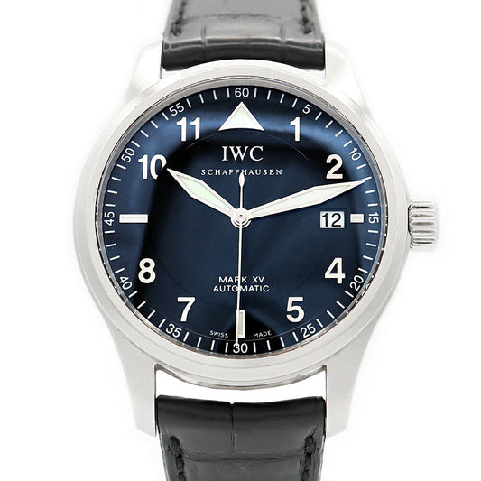 IWC インターナショナルウォッチカンパニー スピットファイア マークXV IW325311 デイト 黒 ブラック SS ステンレス 純正尾錠 メンズ  自動巻き  スピットファイヤ マーク15【6ヶ月保証】【腕時計】【中古】