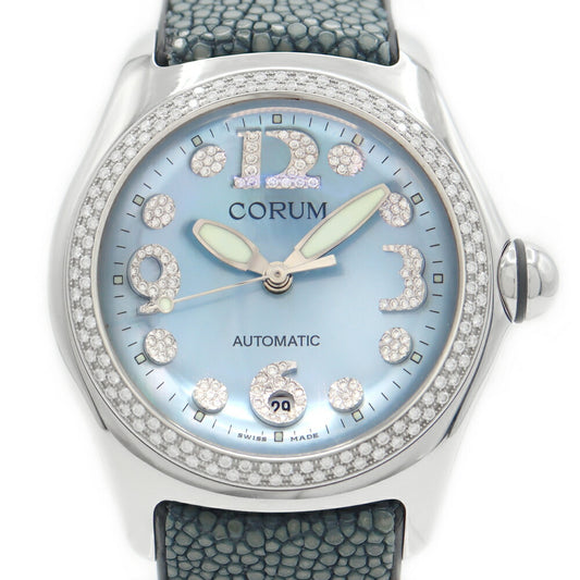 Inspector CORUM Corum Bubble Genuine Diamond Besel 082.157.47 Diamond Index Date Blue Shell SS Stainless Steel Genuine Belt Genuine Bucket Men's Automatic Wind [6 months Warranty] [Watch] [Used]
