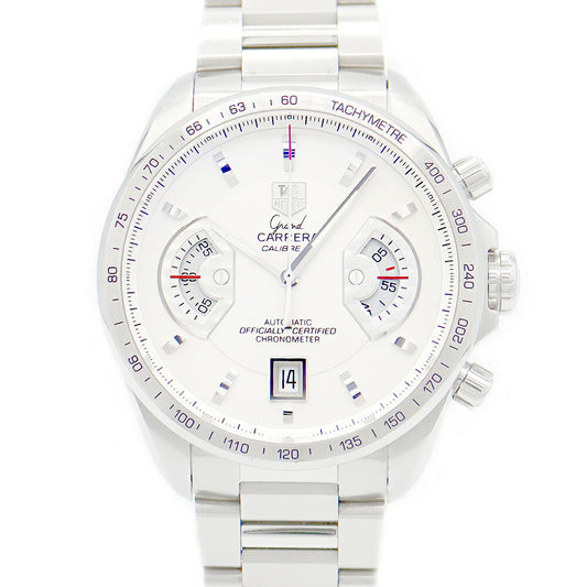 Inspection Tag Heuer Tag Heuer Tag Heuer Grand Carrella Chronograph Calibur 17 CAV511B BA0905 Date Silver SS Stainless Men Automatic winding [6 months warranty] [Watch] [Used]