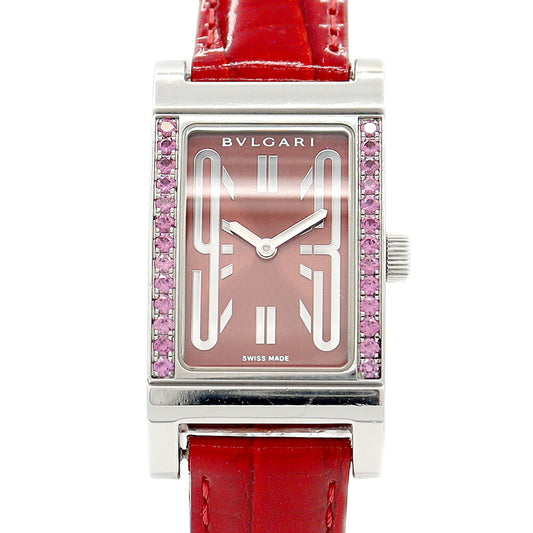 Battery replacement BVLGARI Bvlgari Retan Goro RT39S Road Light Garnet Besel Wine Red SS Stainless Ladies Quartz [6 months warranty] [Watch] [Used]