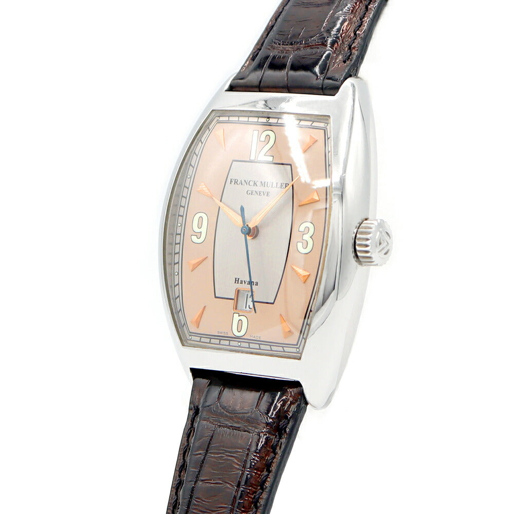 FRANCK MULLER フランクミュラー トノーカーベックス HAVANA ハバナ 7880 B SC DT HV デイト 茶 ライト ブラウン SS ステンレス 純正ベルト 純正尾錠 メンズ 自動巻き 【6ヶ月保証】【中古】【腕時計】