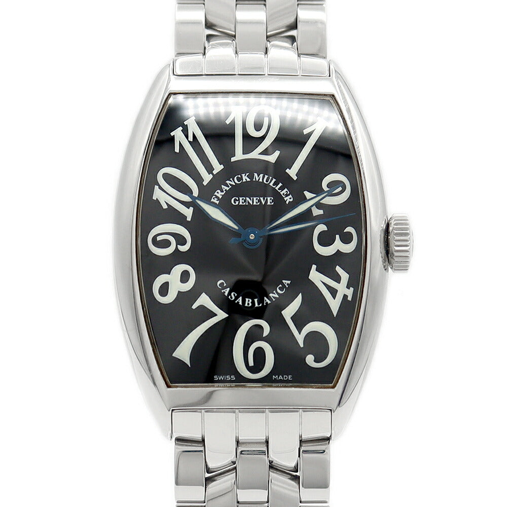 内部点検済 FRANCK MULLER フランクミュラー カサブランカ 5850 黒 ブラック SS ステンレス メンズ 自動巻き【6ヶ月保証】【中古】【腕時計】