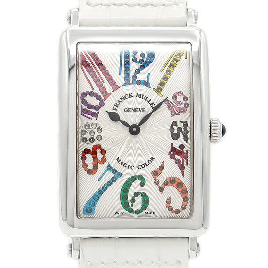 Replace the battery with a replacement belt Franck Muller Long Island Magic Color 1002QZMAGCOL Silver Gyoche Genuine Belt Genuine Bucket Men's Quartz [6 months warranty] [Used] [Watch]