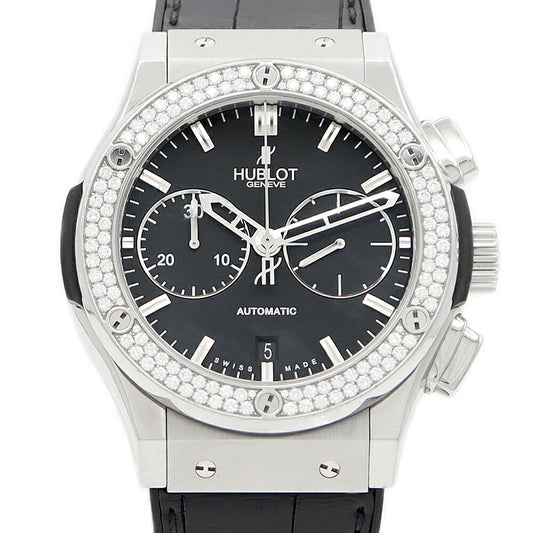 Inspection HUBLOT Ubrot Hublot Hublot Hublot Classic Fusion Titanium Chronograph 521.nx.1170. Date Genuine Diamond Diamond Bezel Black Black Titan Genuine Belt Genuine Bucket Men's Automatic Wind