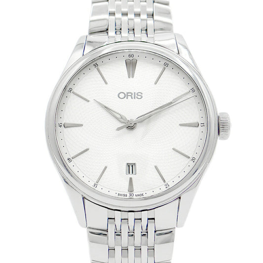 Internal point inspection ORIS Oris Artelier 7721 Date Back Silver SS Stainless Men Automatic winding [6 months warranty] [Watch] [Used]
