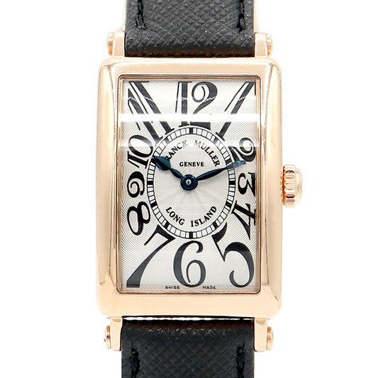 電池交換済 FRANCK MULLER フランクミュラー ロングアイランド 902QZ シルバー ギョーシェ K18PG ピンクゴールド 金無垢 純正K18PG尾錠 レディース クォーツ 【6ヶ月保証】【中古】【腕時計】