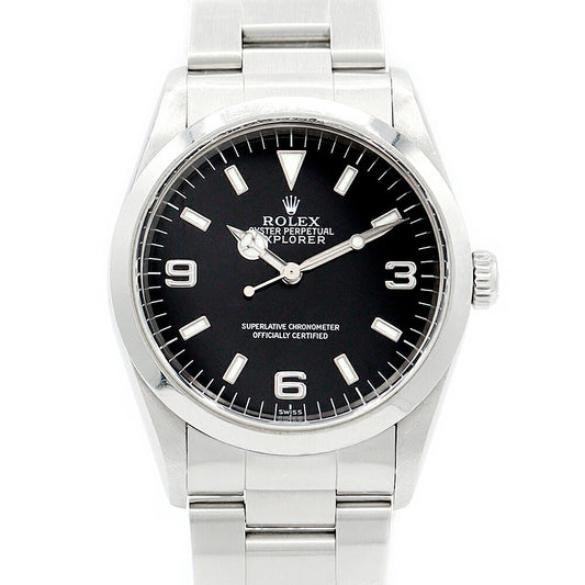 Inspection ROLEX Rolex Rolex Oysterpetur Petual Explorer I 14270 A No. Black SS Stainless Men Automatic Explorer One [Watch] [Used] [Self -warranty 6 months]