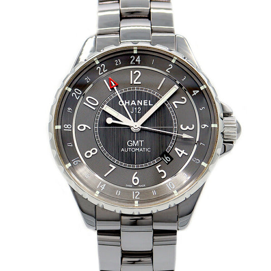 CHANEL シャネル J12 クロマティック GMT 41mm H3099 100m防水 チタン セラミック グレー 自動巻き メンズ【6ヶ月保証】【腕時計】【中古】