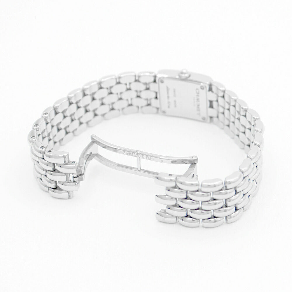 電池交換済 CHAUMET ショーメ ケイシス 純正ダイヤモンド ダイヤベゼル 12Pダイヤ 黒 ブラック SS ステンレス バングルウォッチ レディース クォーツ【6ヶ月保証】【腕時計】【中古】
