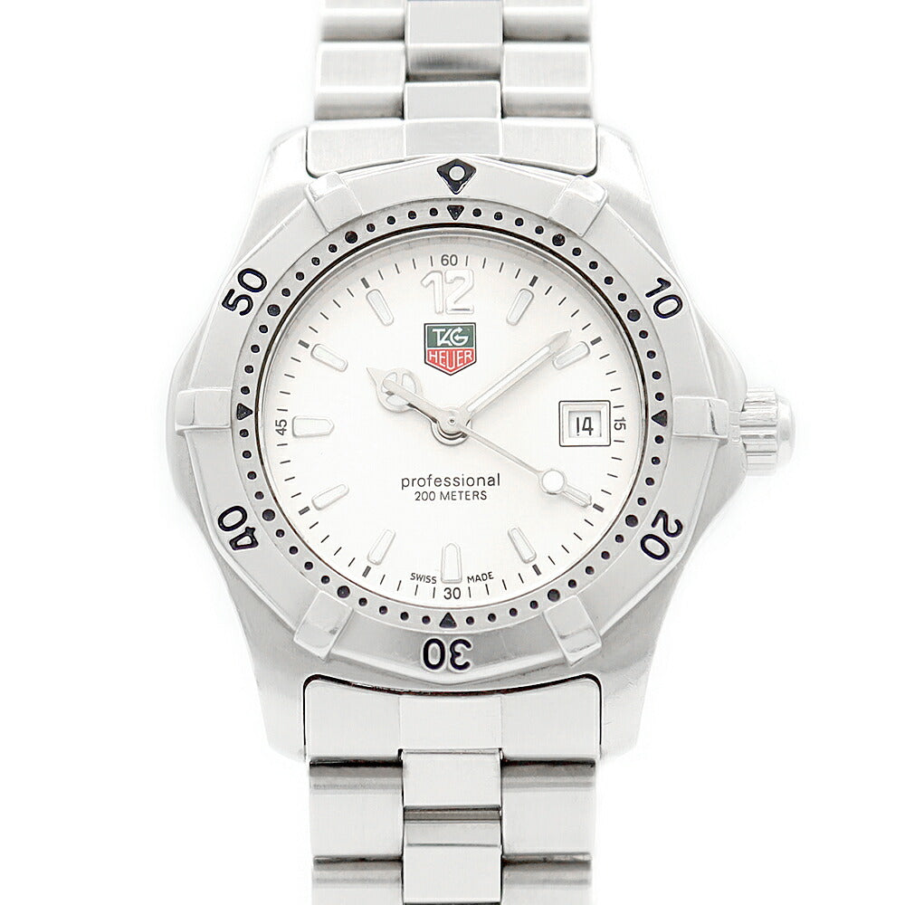 電池交換済 TAG Heuer タグホイヤー 2000シリーズ プロフェッショナル WK1312 BA0313 200m防水 シルバー SS ステンレス レディース クォーツ【6ヶ月保証】【腕時計】【中古】