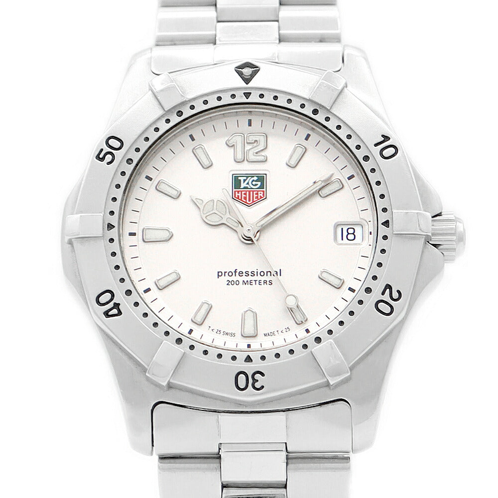 電池交換済 TAG Heuer タグホイヤー プロフェッショナル WK1112 デイト 200m防水 シルバー SS ステンレス メンズ クォーツ【6ヶ月保証】【腕時計】【中古】