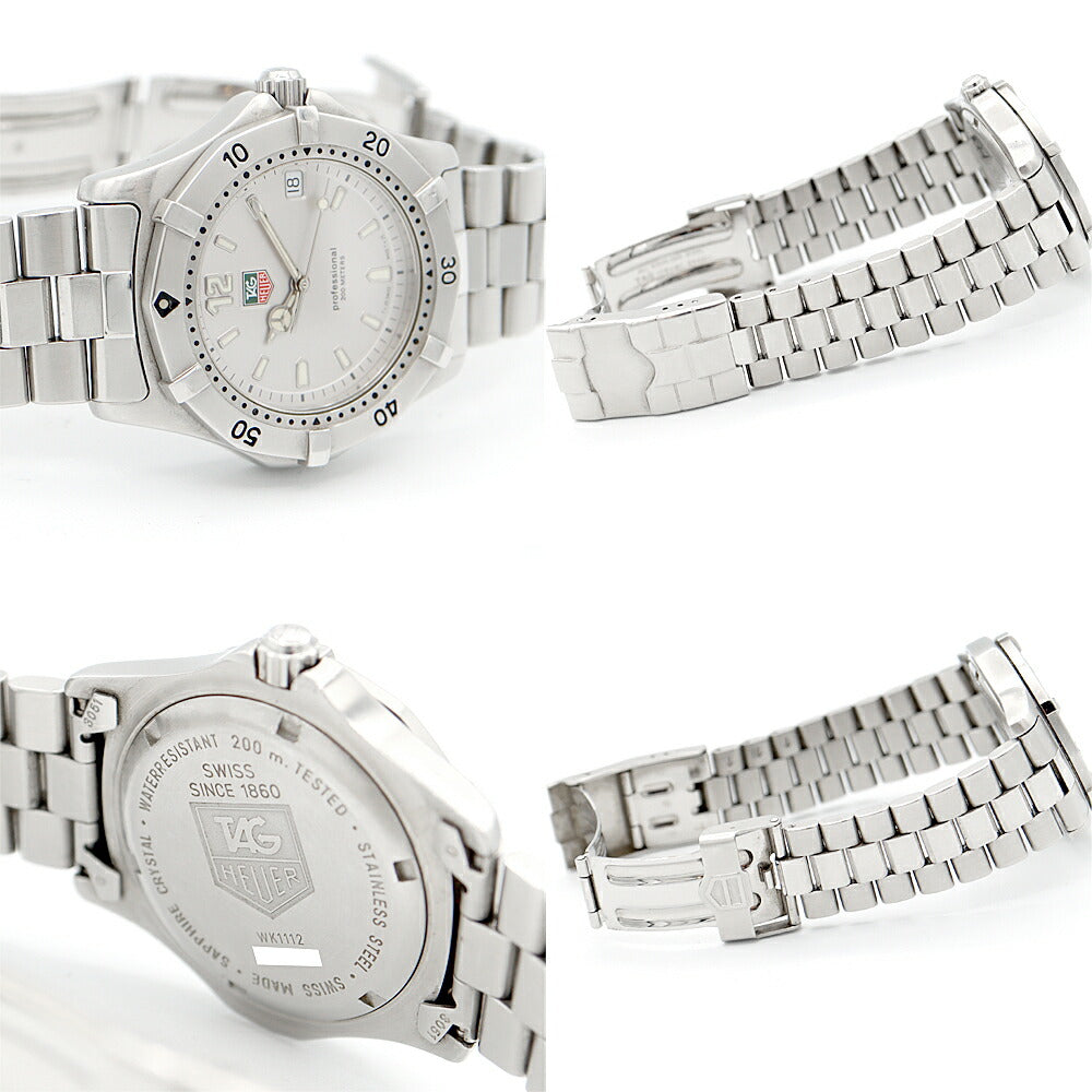 電池交換済 TAG Heuer タグホイヤー プロフェッショナル WK1112 デイト 200m防水 シルバー SS ステンレス メンズ クォーツ【6ヶ月保証】【腕時計】【中古】