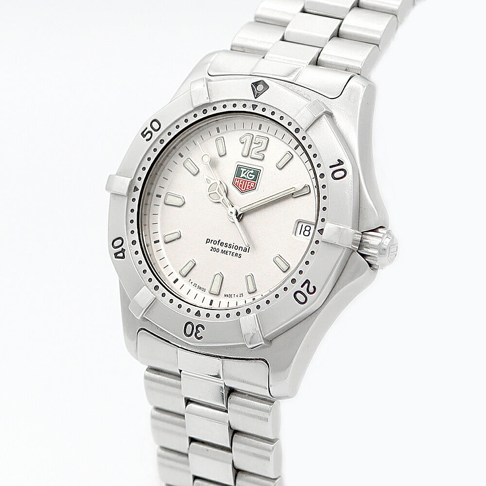 電池交換済 TAG Heuer タグホイヤー プロフェッショナル WK1112 デイト 200m防水 シルバー SS ステンレス メンズ クォーツ【6ヶ月保証】【腕時計】【中古】