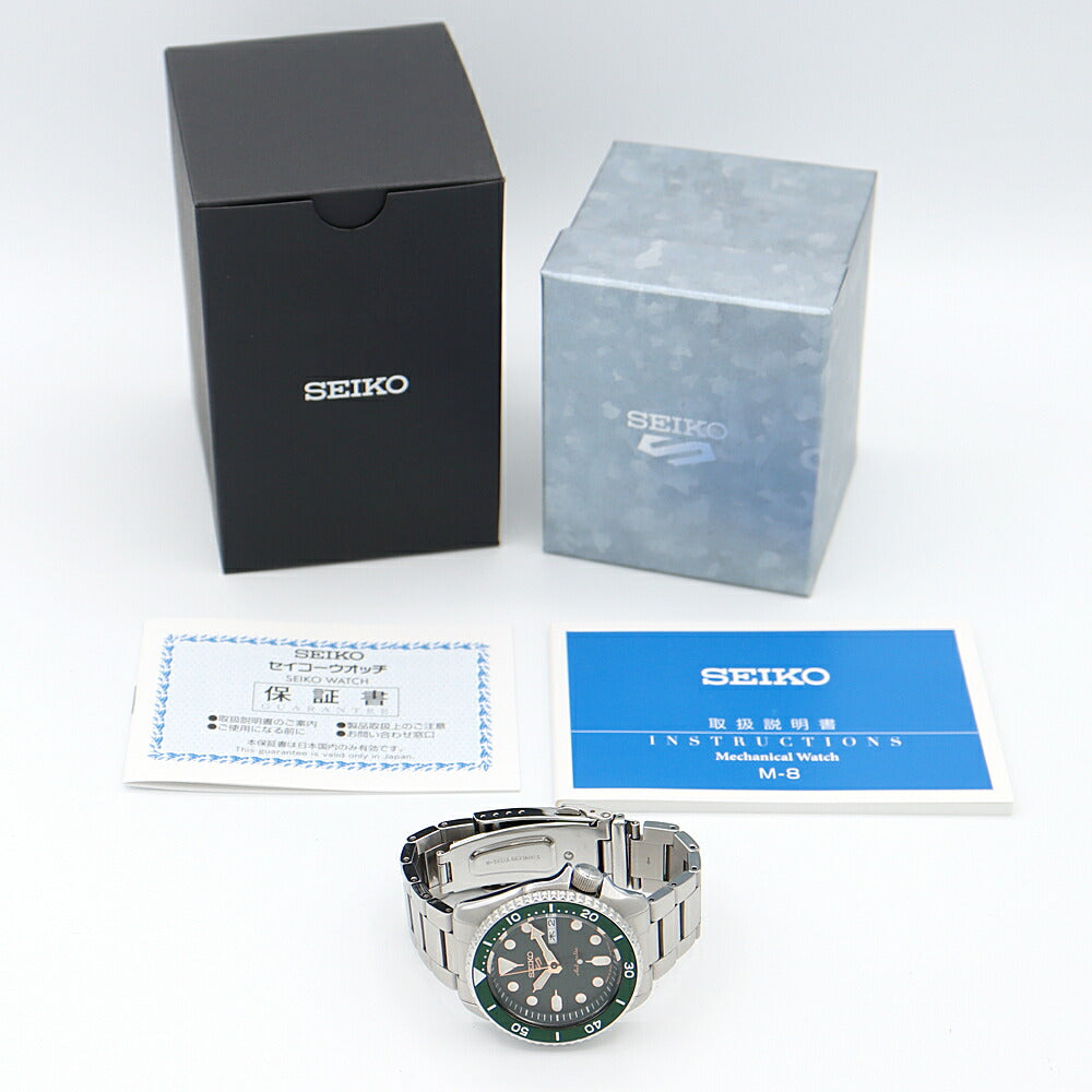 SEIKO セイコー 5スポーツ 4R36-07G0 SBSA013 デイデイト 緑 グリーン SS ステンレス メンズ 自動巻き【6ヶ月保証】【腕時計】【中古】