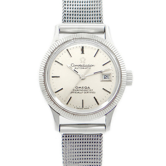 Inspection OMEGA Omega Constellation Chronometer WG Bezel 568.016 Cal.685 24 Stone Silver SS Stainless Ladies Automatic Wind Antique Vintage [Watch] [Used]
