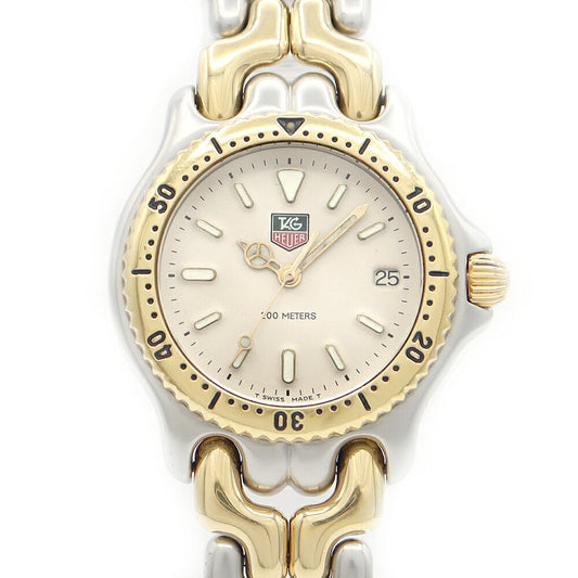 電池交換済 TAG Heuer タグホイヤー セル プロフェッショナル S95.713 M/E デイト 200m防水 ベージュ YG イエローゴールド SS ステンレス コンビ メンズ クォーツ【6ヶ月保証】【腕時計】【中古】