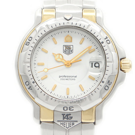 電池交換済 TAG Heuer タグホイヤー 6000シリーズ プロフェッショナル WH1251 デイト 200m防水 白 ホワイト コンビ SS ステンレス YG イエローゴールド メンズ クォーツ【6ヶ月保証】【腕時計】【中古】