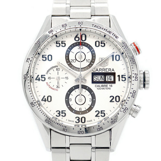 Inspection TAG HEUER Tag Heuer Tag Hoear Carrella Calibur 16 Chronograph CV2A11 BA0796 Day Day Silver SS Stainless Men Automatic Wind [6 months warranty] [Watch] [Used]