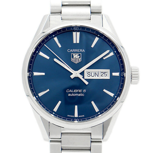 Inspection TAG HEUER Tag Heuer Tag Hoire Carrella Calibur 5 WAR201E BA0723 Day Date Blue SS Stainless Men Automatic Wind [6 months warranty] [Watch] [Used]
